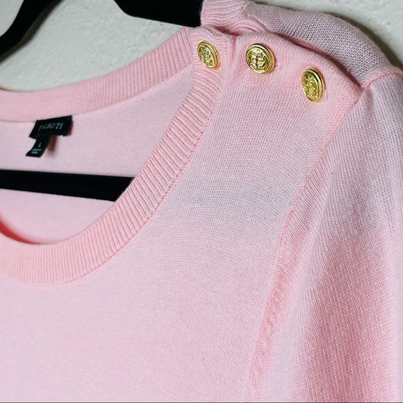 Talbots Long Sleeve Scoop Neck Blouse Pink L - Picture 2 of 14